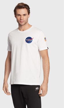 Alpha Industries Tričko Space Shuttle 176507 Biela Regular Fit