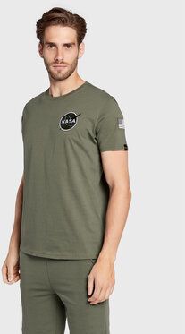 Alpha Industries Tričko Space Shuttle 176507 Zelená Regular Fit