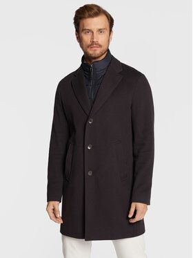 Boss Vlnený kabát H-Hyde-Bib-224 50479597 Tmavomodrá Slim Fit