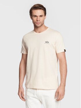 Alpha Industries Tričko Backprint 128507 Béžová Regular Fit