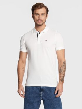 Tommy Jeans Polokošeľa Placket DM0DM15370 Biela Slim Fit