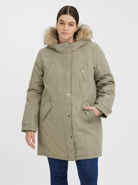 Vero Moda Curve Parka Trok 10267442 Zelená Regular Fit