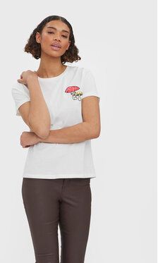 Vero Moda Tričko Fayfrancis 10276823 Biela Regular Fit