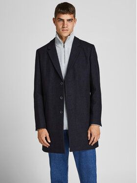 Jack&Jones Vlnený kabát Emoulder 12171374 Čierna Regular Fit