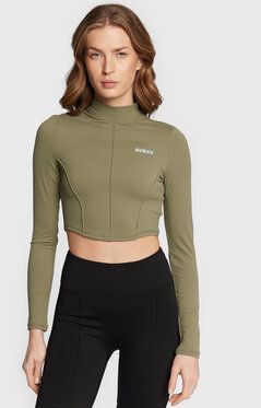 Guess Blúzka V2BP04 MC04Z Zelená Slim Fit