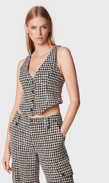 ROTATE Vesta Sparkly Houndstooth RT1903 Biela Slim Fit