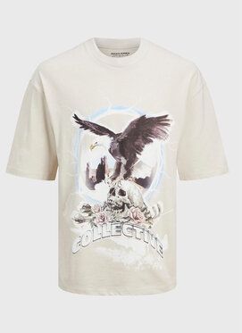 Jack&Jones Tričko Rush Skull 12216298 Béžová Relaxed Fit