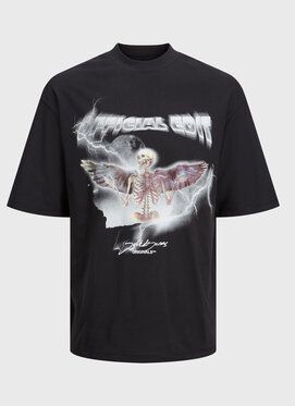 Jack&Jones Tričko Rush Skull 12216298 Čierna Relaxed Fit