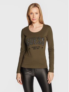 Guess Blúzka Mirela W2BI40 I3Z13 Zelená Slim Fit