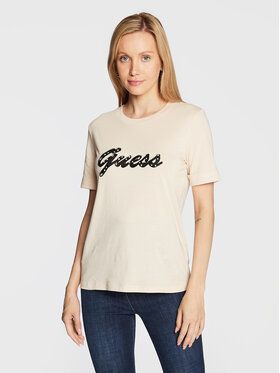 Guess Tričko Nichita W2BI15 K46D1 Béžová Regular Fit