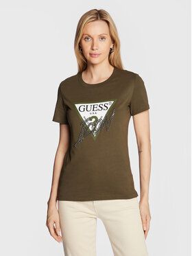 Guess Tričko Icon W2BI12 I3Z13 Zelená Regular Fit