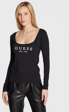 Guess Blúzka Carrie O2BM31 KBBU1 Čierna Regular Fit