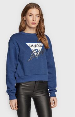 Guess Mikina Icon W2BQ18 KB683 Tmavomodrá Regular Fit