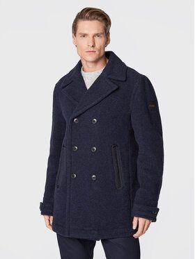 Boss Vlnený kabát Oltegra 50476809 Tmavomodrá Regular Fit