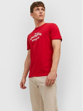 Jack&Jones Tričko Elfen 12221421 Červená Regular Fit