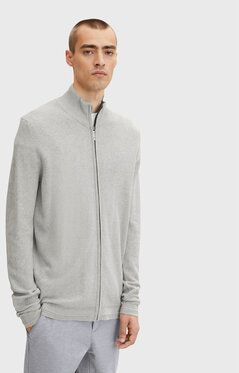 Tom Tailor Kardigán 1032285 Sivá Regular Fit