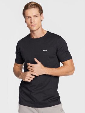 Boss Tričko Curved 50469062 Tmavomodrá Regular Fit