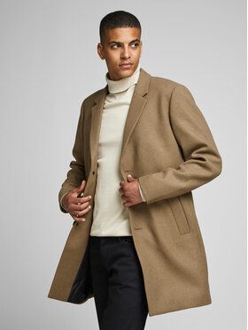 Jack&Jones Vlnený kabát Emoulder 12171374 Hnedá Regular Fit