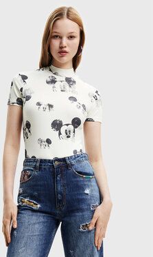 Desigual Body DISNEY Mickey 22WWQK08 Béžová Slim Fit