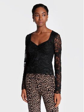 Guess Blúzka W2BP31 KBE10 Čierna Regular Fit