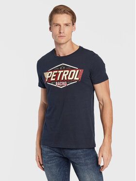 Petrol Industries Tričko Logo M-3020-TSR600 Tmavomodrá Regular Fit