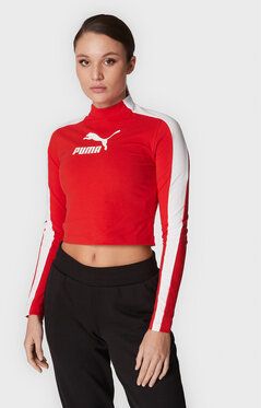 Puma Blúzka T7 537065 Červená Slim Fit