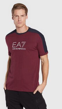 EA7 Emporio Armani Tričko 6LPT06 PJ02Z 1495 Bordová Regular Fit