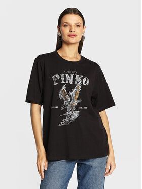 Pinko Tričko Locatelli 4 1G18BG Y2UL Čierna Relaxed Fit