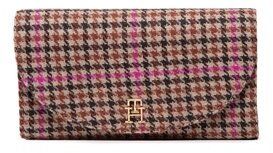 Tommy Hilfiger Veľká dámska peňaženka Life Large Wallet Check AW0AW13642 Hnedá