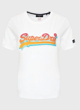 Superdry Tričko Vintage Vl Seasonal W1010790A Biela Regular Fit