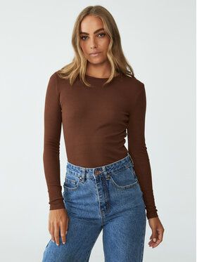 Cotton On Blúzka 2052741 Hnedá Slim Fit