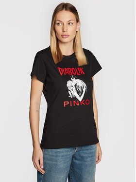 Pinko Tričko DIABOLIK Fabiana 1L1098 Y5SN Čierna Regular Fit