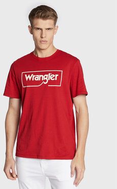 Wrangler Tričko Frame Logo W70JD3X47 112320763 Červená Regular Fit