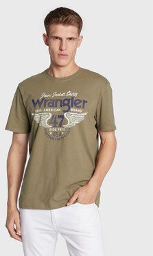 Wrangler Tričko Americana W70PD3X1X 112320795 Zelená Regular Fit