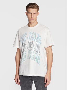 Lee Tričko College L69BFENQ 112321852 Écru Relaxed Fit