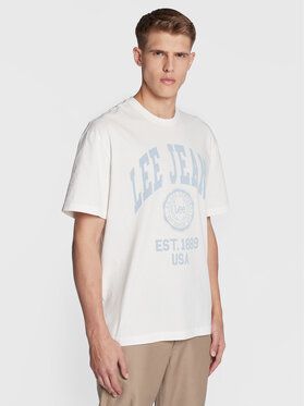 Lee Tričko Varsity L69CFENQ 112322787 Écru Loose Fit