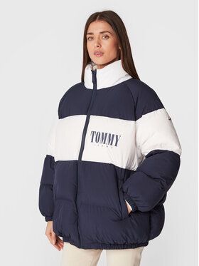 Tommy Jeans Vatovaná bunda Fashion DW0DW14306 Tmavomodrá Oversize