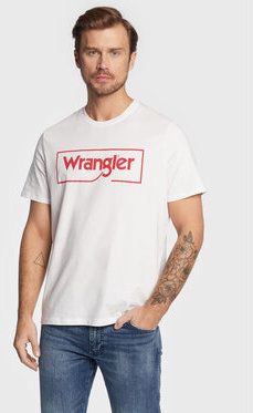 Wrangler Tričko Frame Logo W70JD3989 112319300 Biela Regular Fit