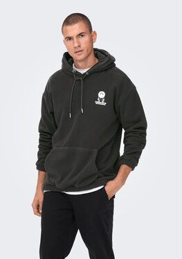Only & Sons Fleecová mikina Spencer 22024193 Sivá Relaxed Fit
