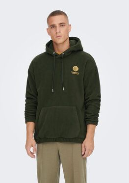 Only & Sons Fleecová mikina Spencer 22024193 Zelená Relaxed Fit
