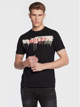 Guess Tričko M3RI73 KBDK0 Čierna Slim Fit