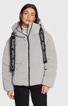 Calvin Klein Jeans Vatovaná bunda J20J220017 Sivá Regular Fit