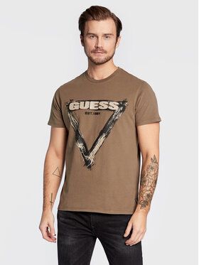 Guess Tričko M3RI64 KBDL0 Zelená Slim Fit