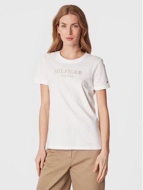 Tommy Hilfiger Tričko Foil WW0WW37194 Biela Regular Fit