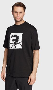 KARL LAGERFELD Tričko 755245 524224 Čierna Regular Fit