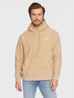 Tommy Jeans Fleecová mikina Signature DM0DM15030 Béžová Relaxed Fit