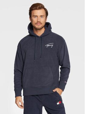 Tommy Jeans Fleecová mikina Signature DM0DM15030 Tmavomodrá Relaxed Fit