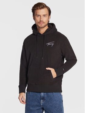 Tommy Jeans Fleecová mikina Signature DM0DM15030 Čierna Relaxed Fit