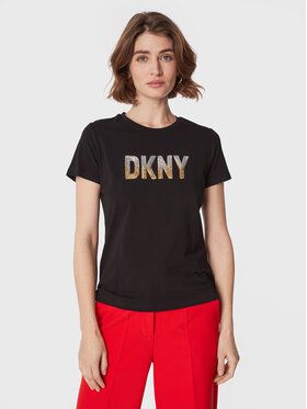 DKNY Tričko P2MH7OMQ Čierna Regular Fit