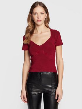 Guess Blúzka Alcosta W2BR65 Z2XY0 Bordová Slim Fit